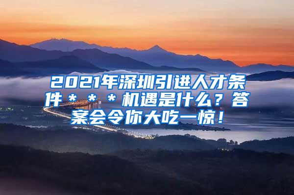 2021年深圳引进人才条件＊＊＊机遇是什么？答案会令你大吃一惊！