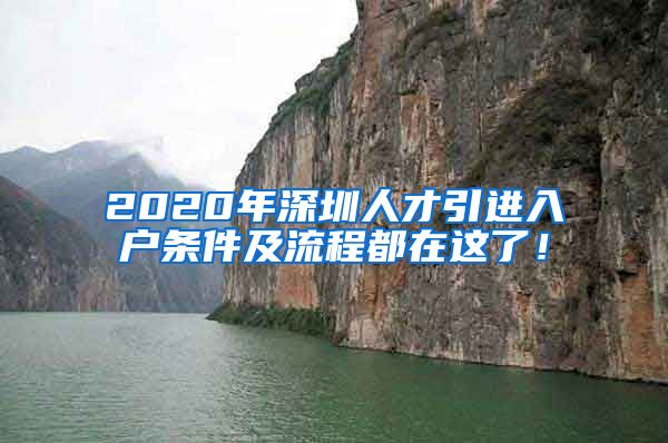 2020年深圳人才引进入户条件及流程都在这了！