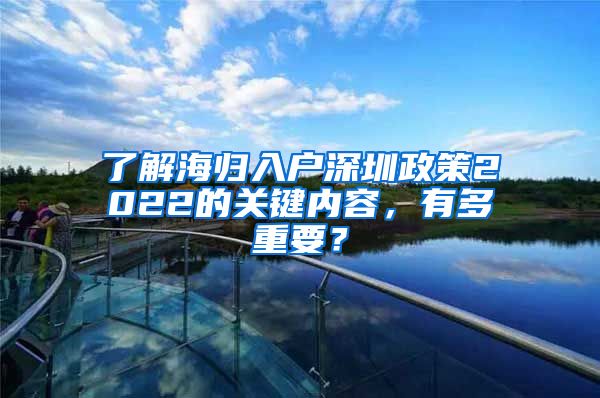 了解海归入户深圳政策2022的关键内容，有多重要？