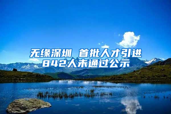 无缘深圳 首批人才引进842人未通过公示