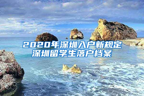 2020年深圳入户新规定深圳留学生落户档案