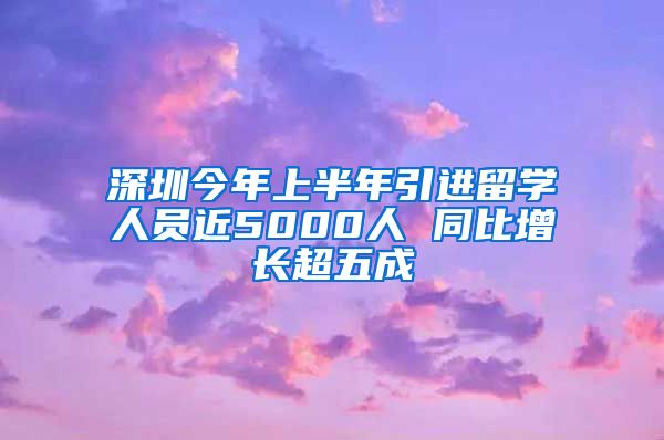 深圳今年上半年引进留学人员近5000人 同比增长超五成