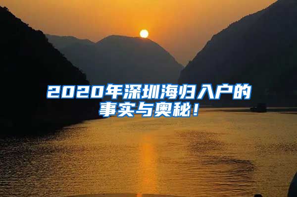 2020年深圳海归入户的事实与奥秘！