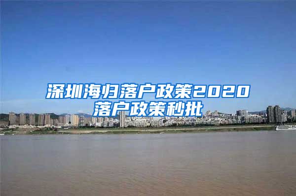 深圳海归落户政策2020落户政策秒批