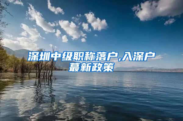 深圳中级职称落户,入深户蕞新政策