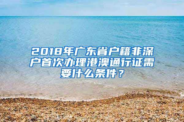 2018年广东省户籍非深户首次办理港澳通行证需要什么条件？