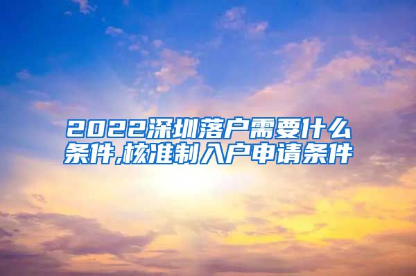 2022深圳落户需要什么条件,核准制入户申请条件