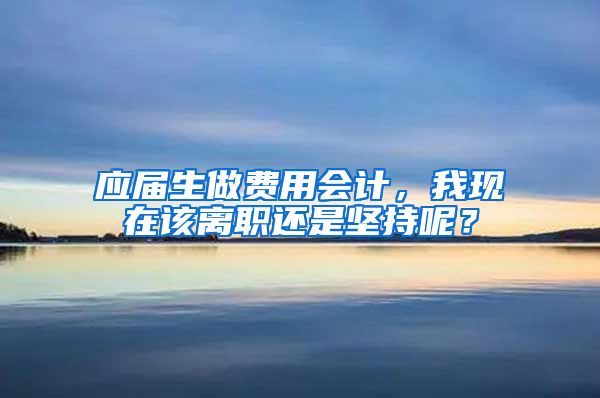 应届生做费用会计，我现在该离职还是坚持呢？