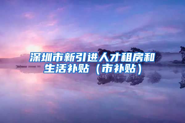 深圳市新引进人才租房和生活补贴（市补贴）
