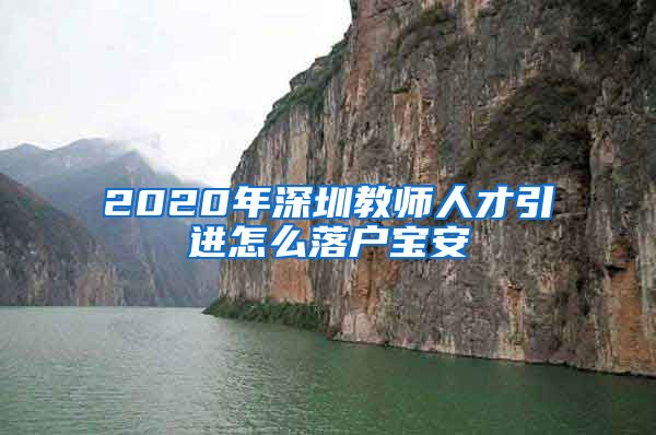 2020年深圳教师人才引进怎么落户宝安