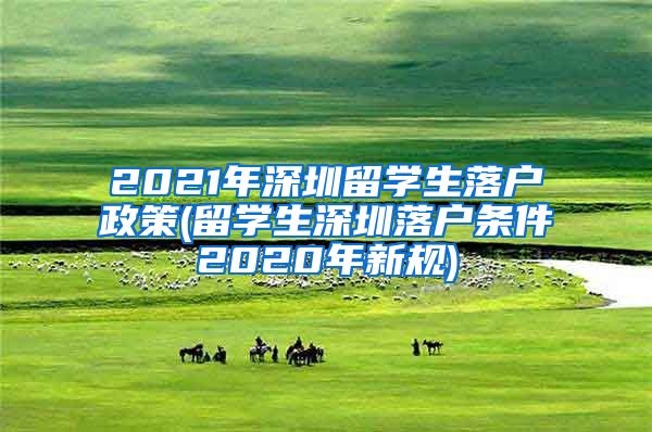 2021年深圳留学生落户政策(留学生深圳落户条件2020年新规)