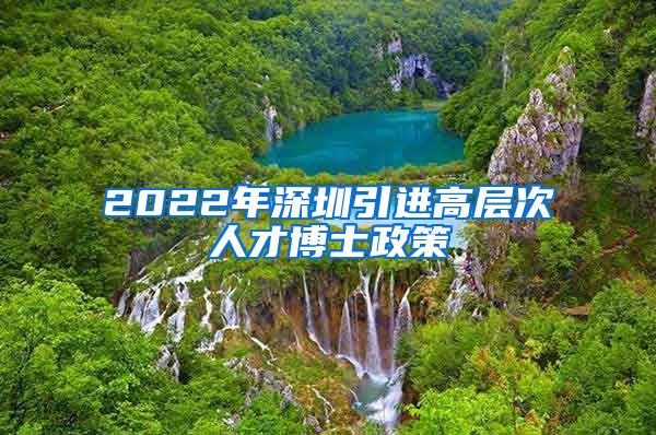 2022年深圳引进高层次人才博士政策