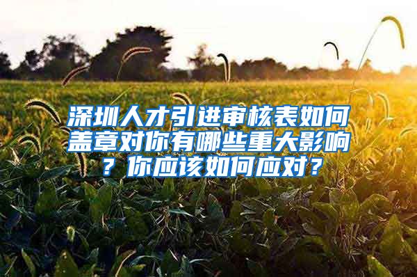 深圳人才引进审核表如何盖章对你有哪些重大影响？你应该如何应对？