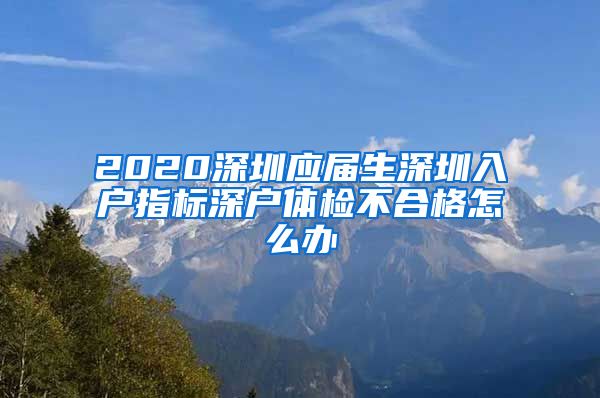 2020深圳应届生深圳入户指标深户体检不合格怎么办