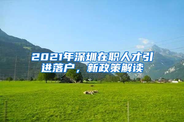 2021年深圳在职人才引进落户，新政策解读