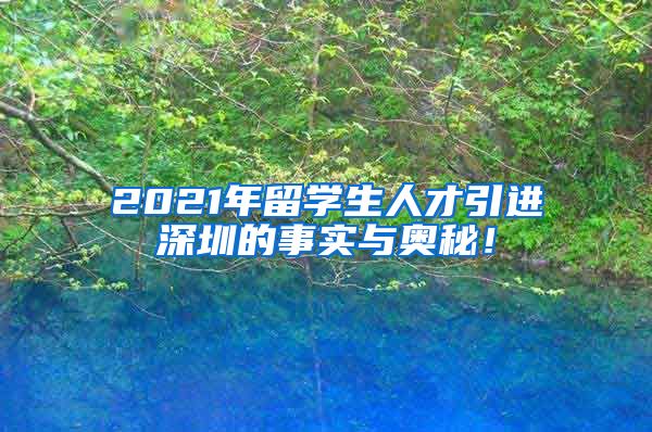 2021年留学生人才引进深圳的事实与奥秘！