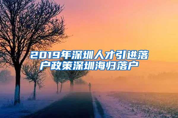 2019年深圳人才引进落户政策深圳海归落户