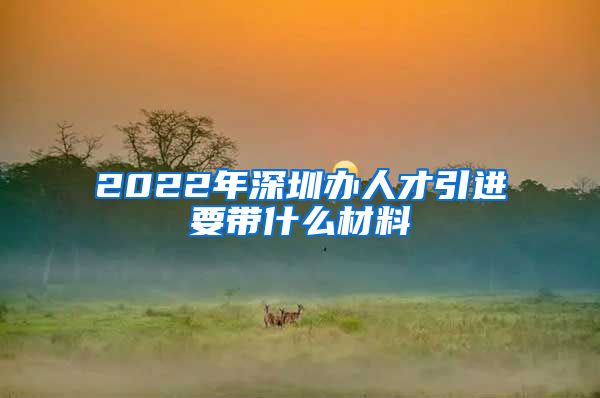 2022年深圳办人才引进要带什么材料