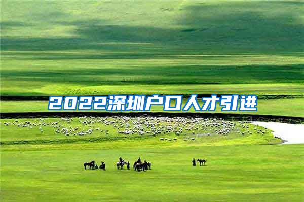 2022深圳户口人才引进