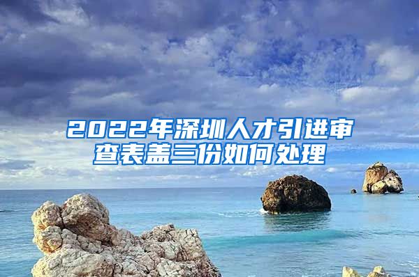 2022年深圳人才引进审查表盖三份如何处理