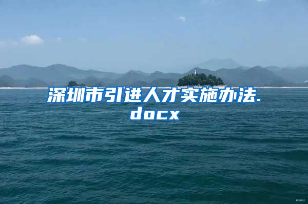 深圳市引进人才实施办法.docx