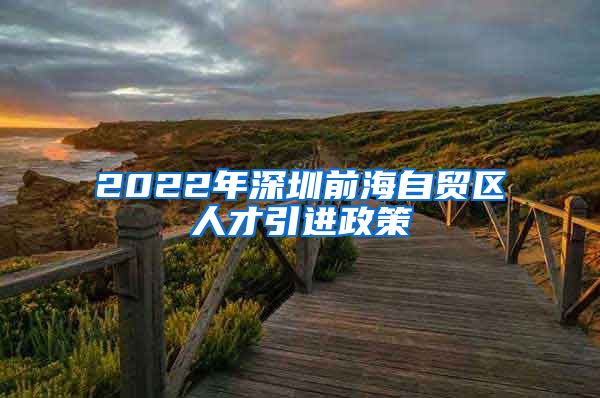 2022年深圳前海自贸区人才引进政策