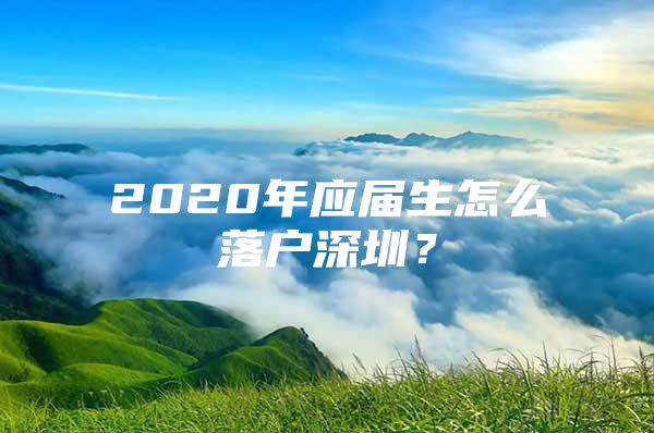 2020年应届生怎么落户深圳？